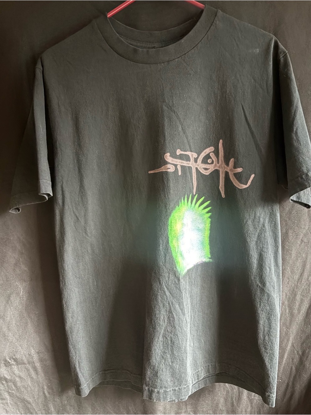 Travis Scott, cactus Graphic Tee with Green Punk Crest - Unbranded